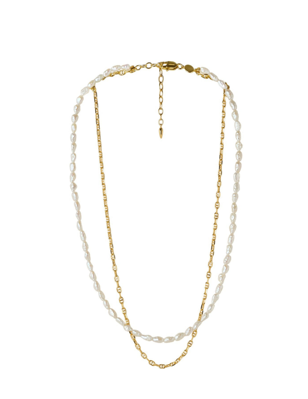 Double-layer Mini Baroque Pearl Chain Necklace gembea jewelry