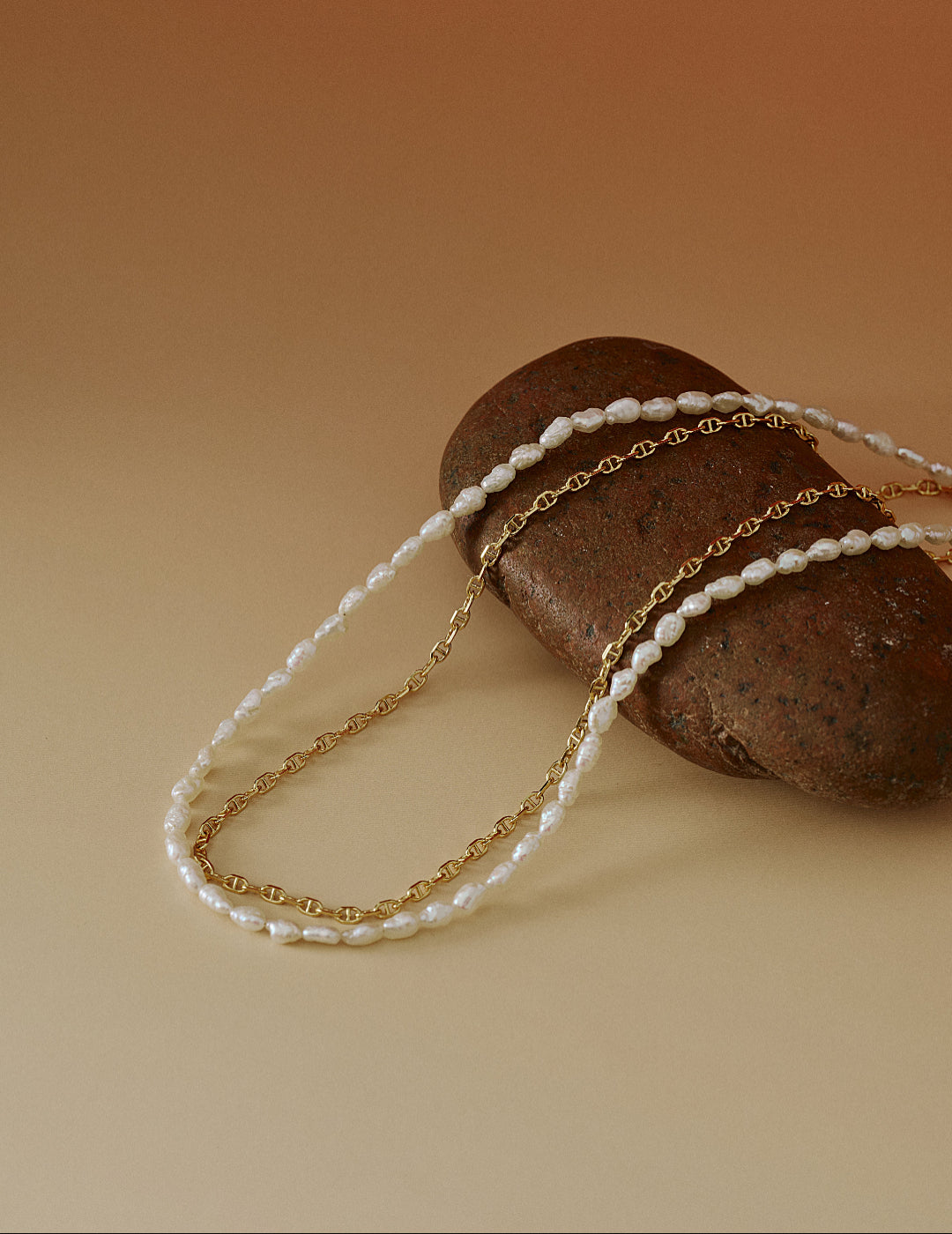 Double-layer Mini Baroque Pearl Chain Necklace gembea jewelry