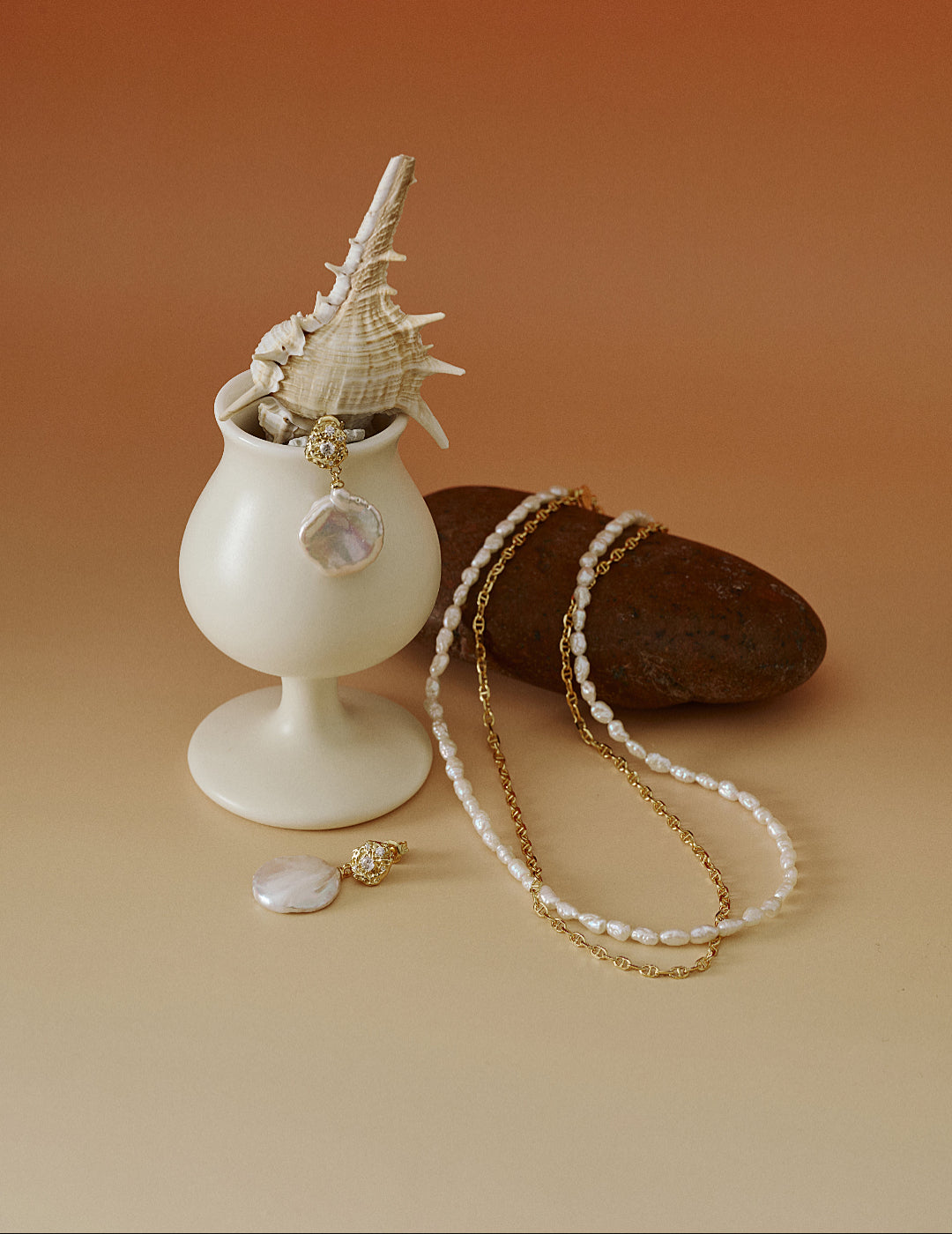 Double-layer Mini Baroque Pearl Chain Necklace gembea jewelry