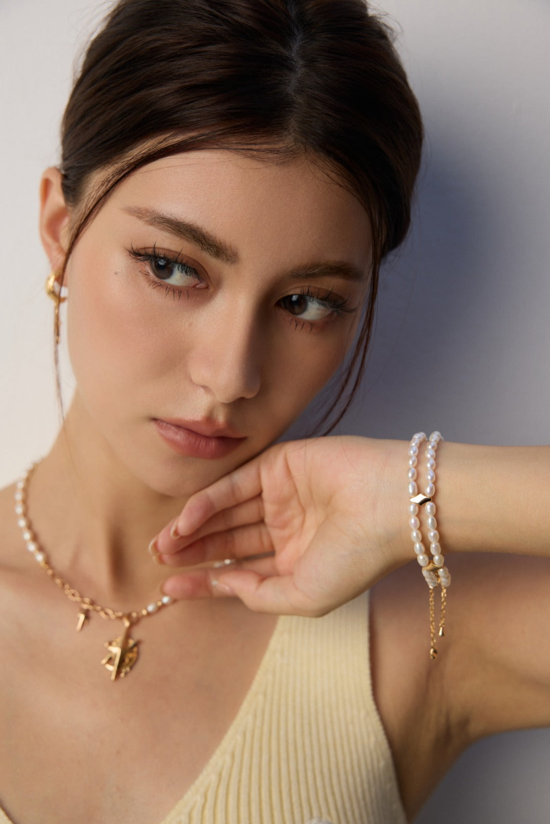 Double-layer Natural Pearl Beaded Bracelet-Gembea Jewelry