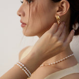 Double-layer Natural Pearl Beaded Bracelet-Gembea Jewelry