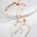 Double-layer Natural Pearl Beaded Bracelet-Gembea Jewelry