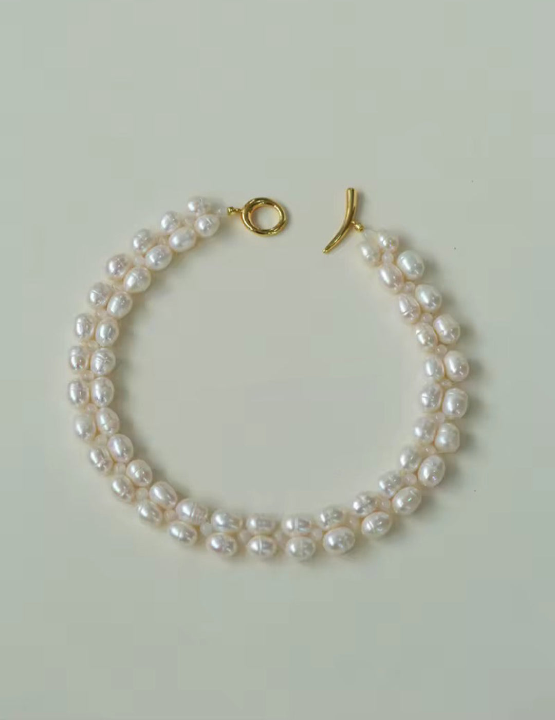 Double Baroque Pearl Choker Necklace
