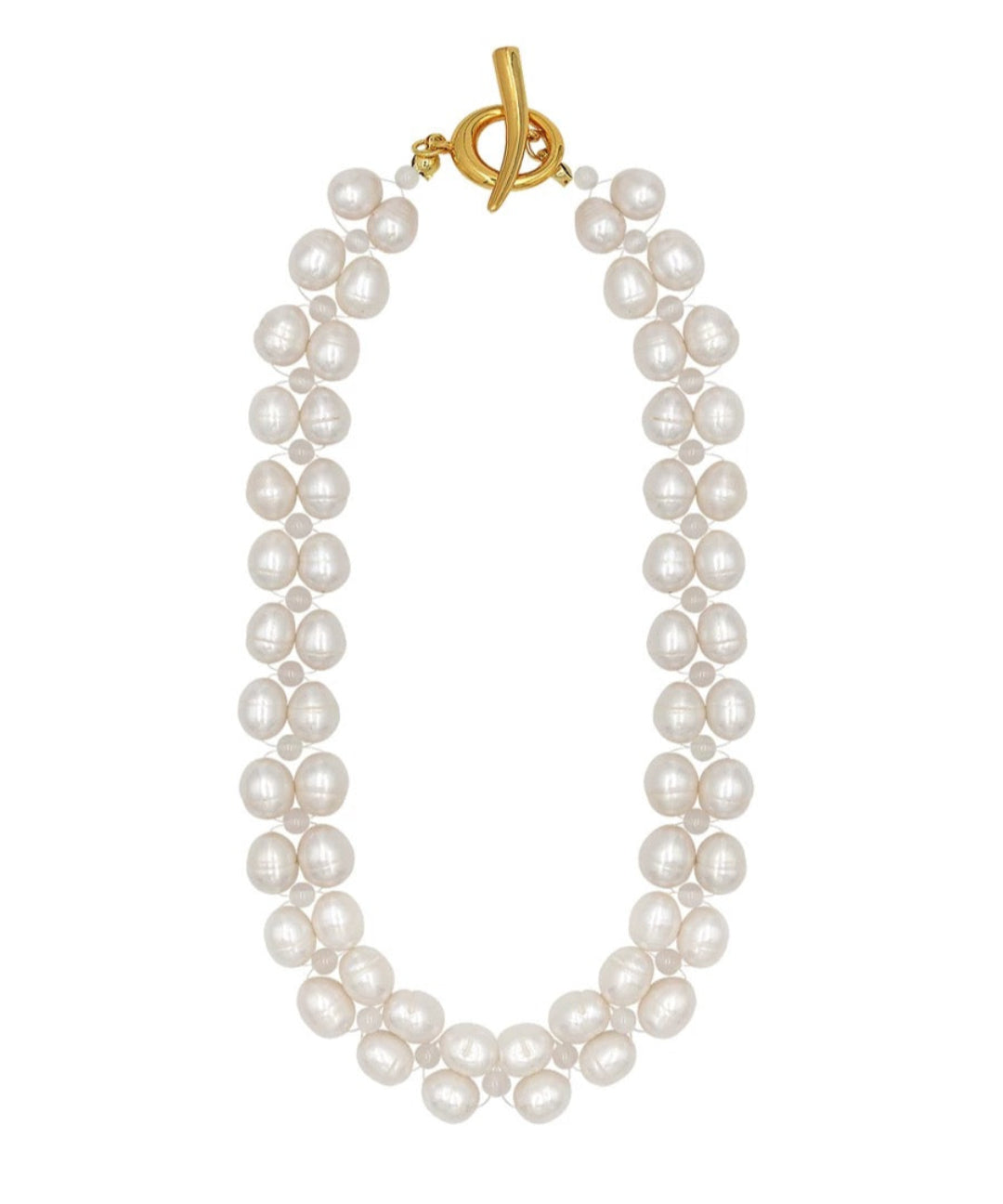 Double Baroque Pearl Choker Necklace gembea jewelry