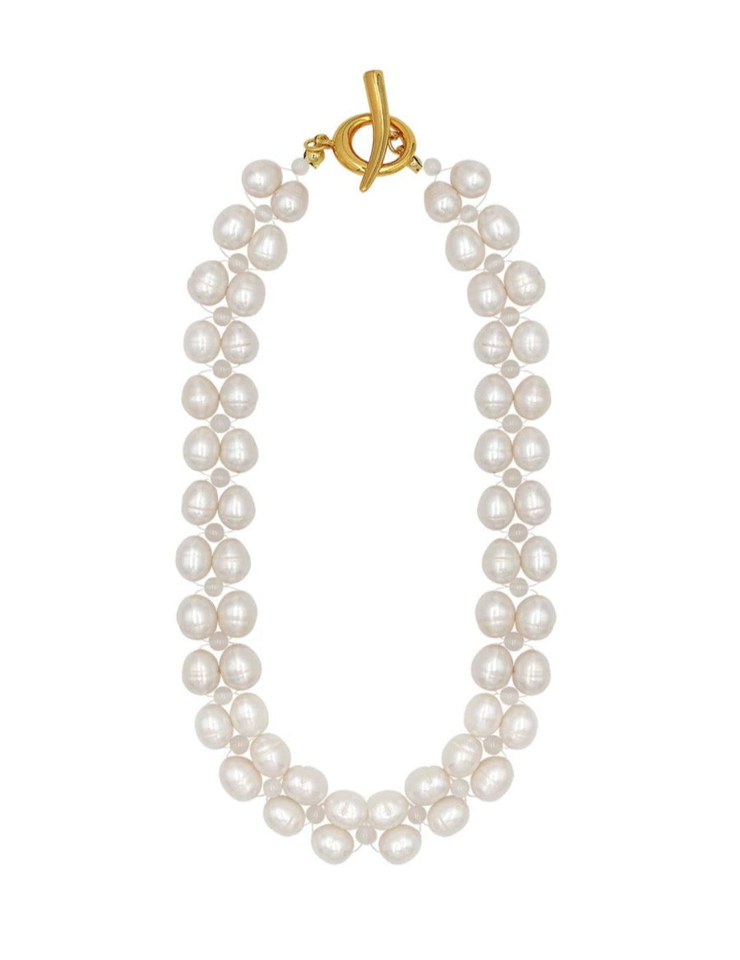 Double Baroque Pearl Choker Necklace gembea jewelry