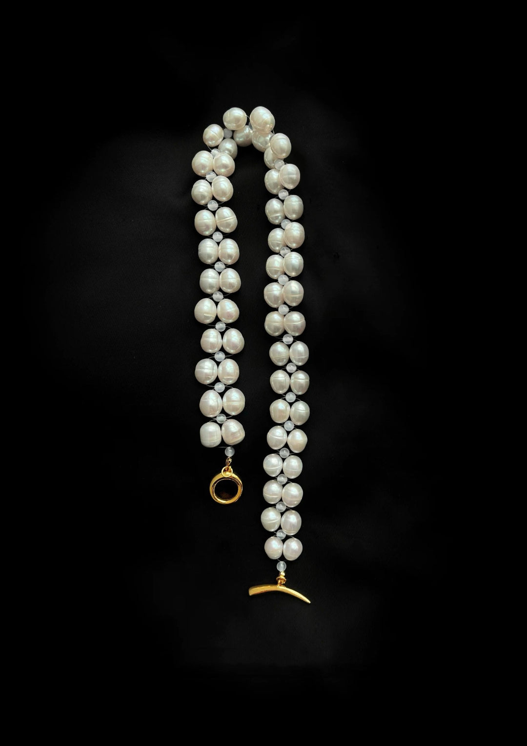 Double Baroque Pearl Choker Necklace gembea jewelry