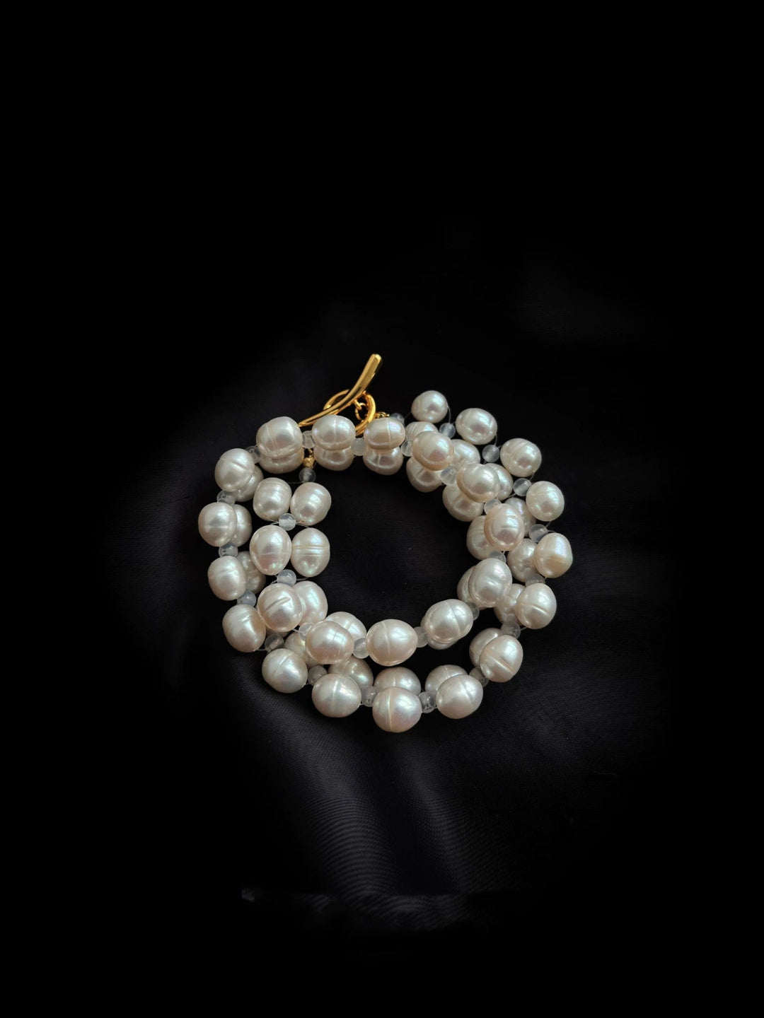 Double Baroque Pearl Choker Necklace gembea jewelry
