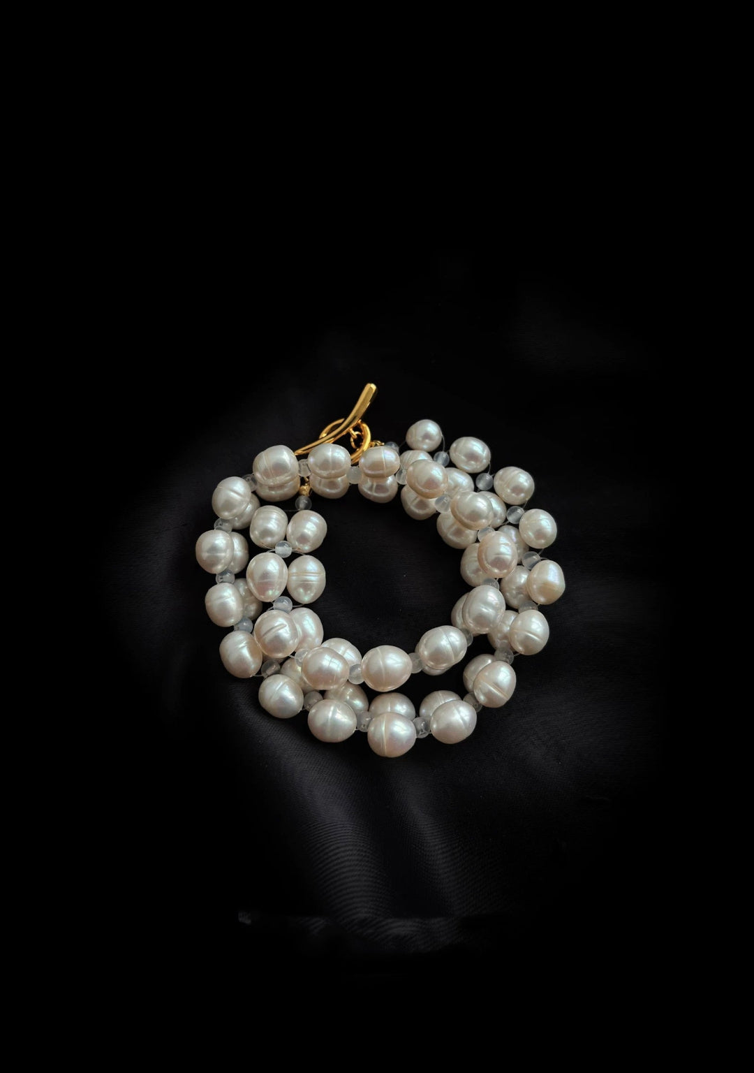 Double Baroque Pearl Choker Necklace gembea jewelry