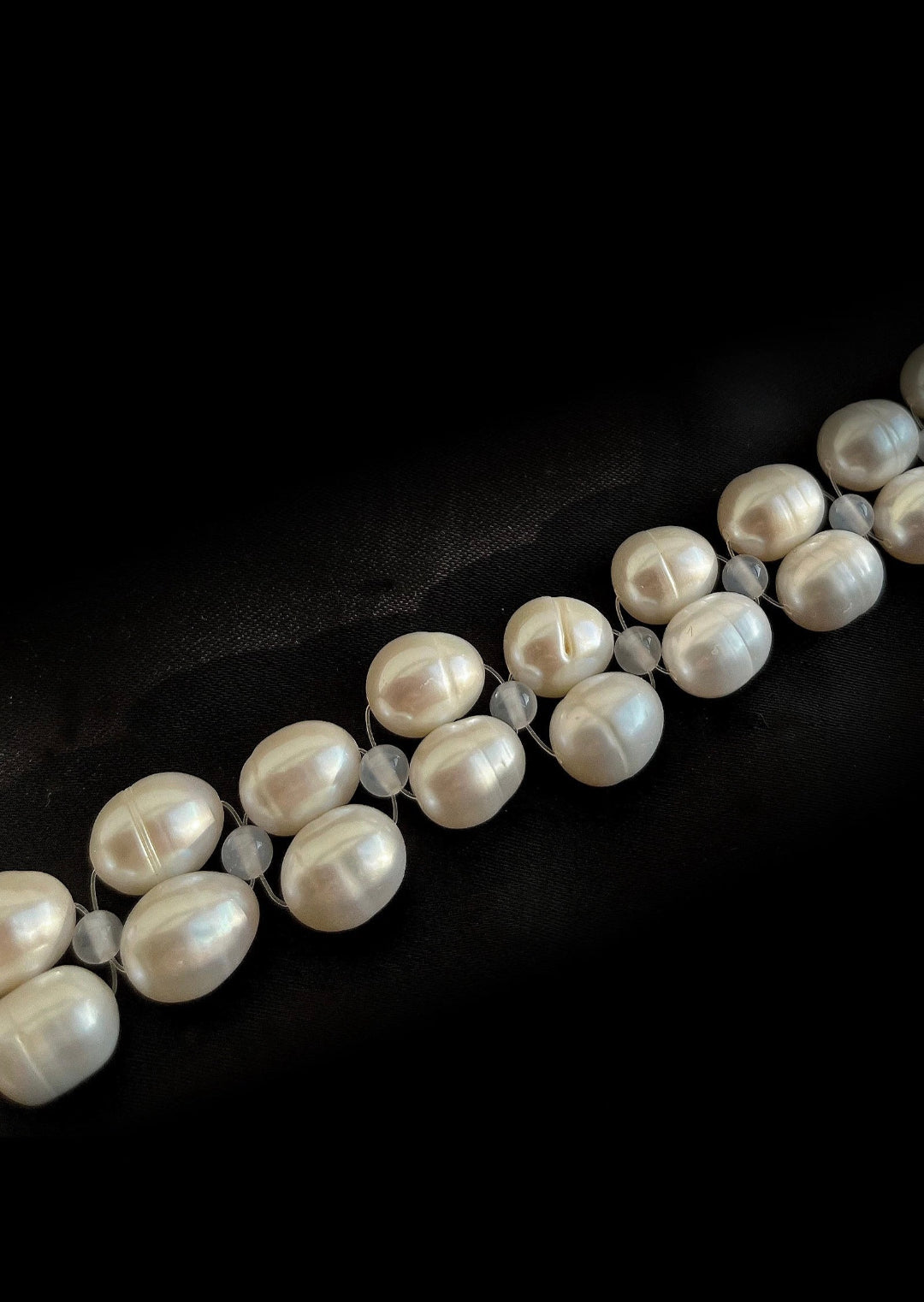 Double Baroque Pearl Choker Necklace gembea jewelry