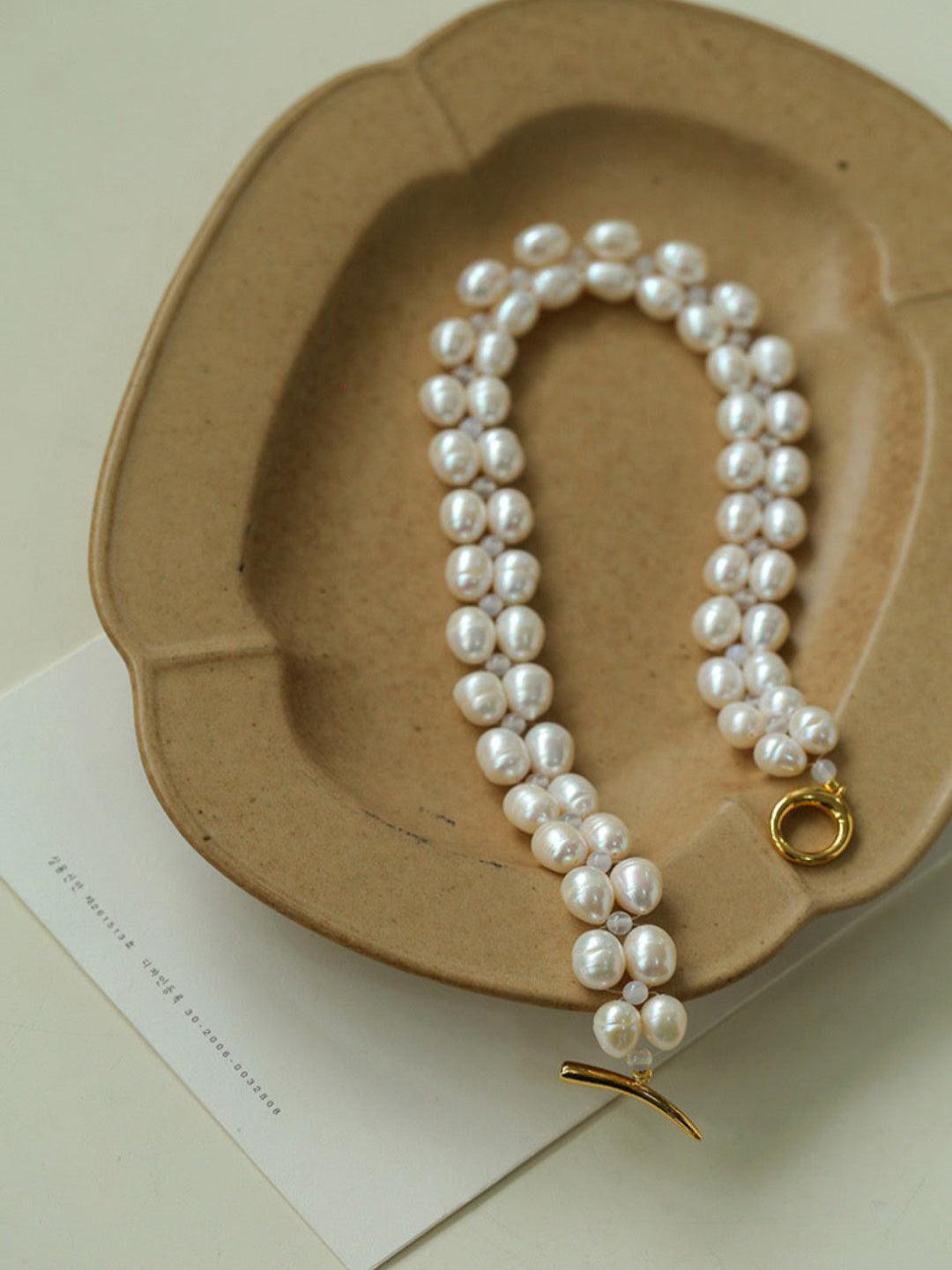 Double Baroque Pearl Collarbone Choker Necklaces - Gembea Jewelry