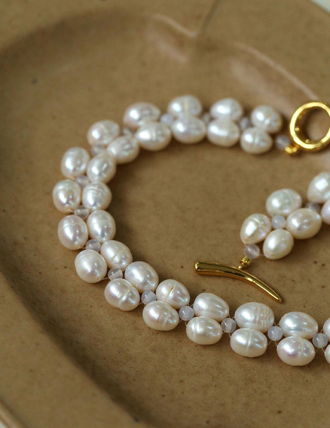 Double Baroque Pearl Collarbone Choker Necklaces - Gembea Jewelry