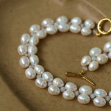 Double Baroque Pearl Collarbone Choker Necklaces - Gembea Jewelry