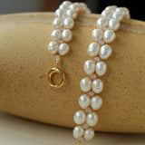 Double Baroque Pearl Collarbone Choker Necklaces - Gembea Jewelry