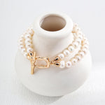 Double chain natural freshwater pearl Bracelets - Gembea Jewelry