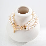 Double chain natural freshwater pearl Bracelets - Gembea Jewelry