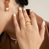 925 Sterling Silver Plated 18K Gold Open Rings - Gembea Jewelry