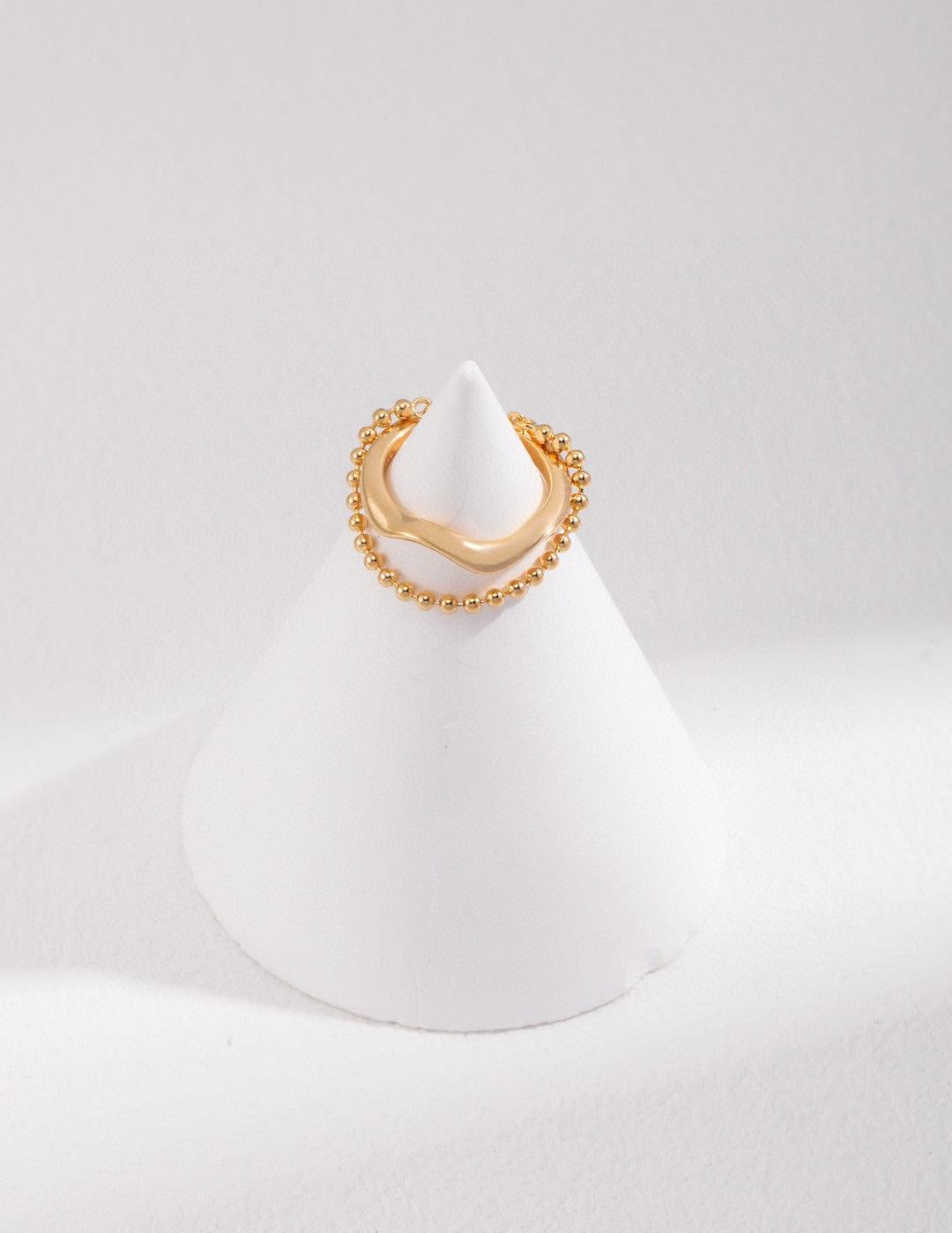 925 Sterling Silver Plated 18K Gold Open Rings - Gembea Jewelry