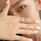 925 Sterling Silver Plated 18K Gold Open Rings - Gembea Jewelry