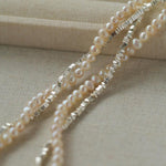 Natural Pearl Silver Bean Double Necklace - Gembea Jewelry