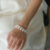 Double Natural Freshwater Baroque Pearl Bracelet - Gembea Jewelry