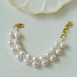 Double Natural Freshwater Baroque Pearl Bracelet - Gembea Jewelry