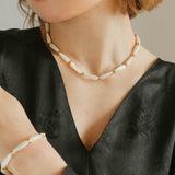 Handmade Drop White Mother of Pearl Necklace - Gembea Jewelry