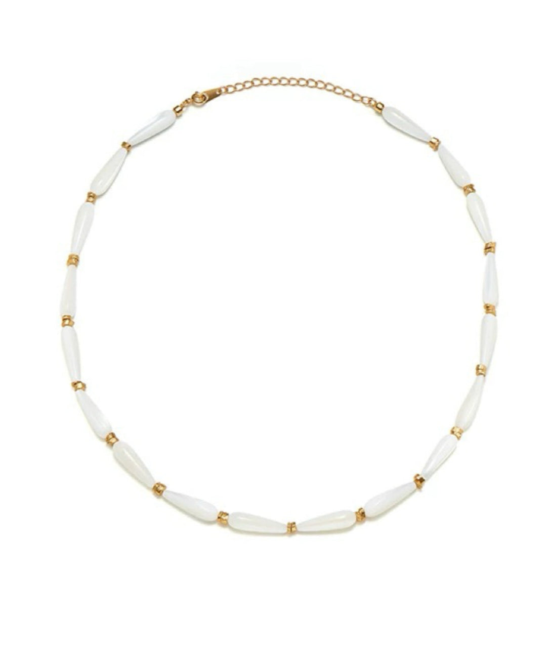 Drop-Shaped White Mother of Pearl Necklace gembea jewelry