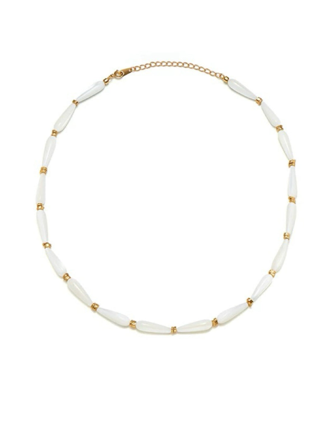 Drop-Shaped White Mother of Pearl Necklace gembea jewelry