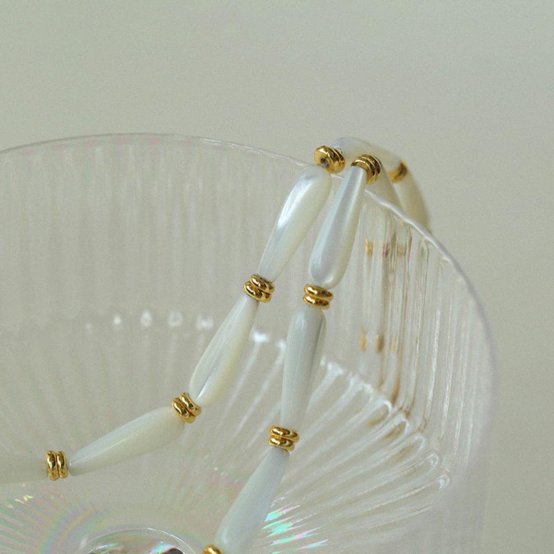 Handmade Drop White Mother of Pearl Necklace - Gembea Jewelry