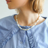 Handmade Drop White Mother of Pearl Necklace - Gembea Jewelry