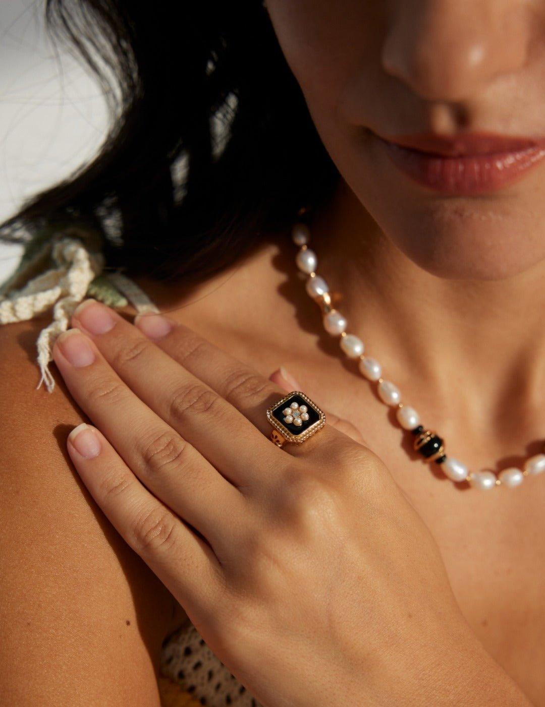 Drop Glazed Zircon Gemstone Open Rings - Gembea Jewelry