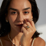 Drop Glazed Zircon Gemstone Open Rings - Gembea Jewelry
