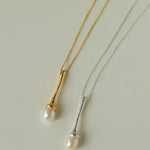 Drop Pearl Long Chain Necklace - Gembea Jewelry