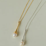 Drop Pearl Long Chain Necklace - Gembea Jewelry