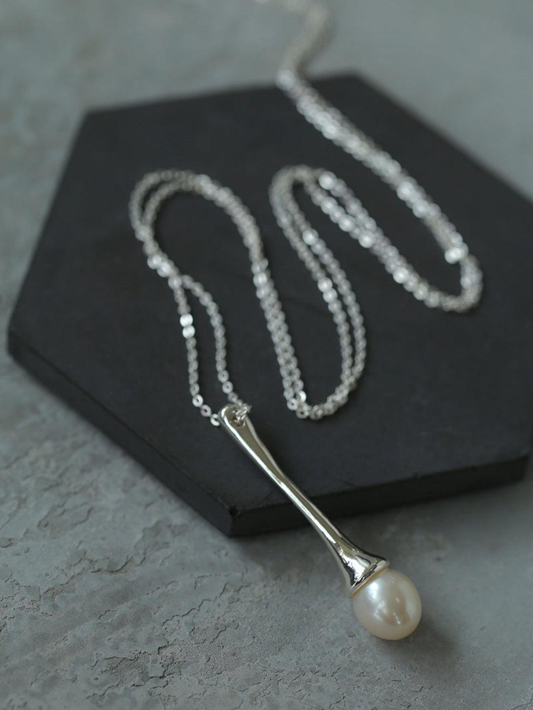 Drop Pearl Long Chain Necklace - Gembea Jewelry