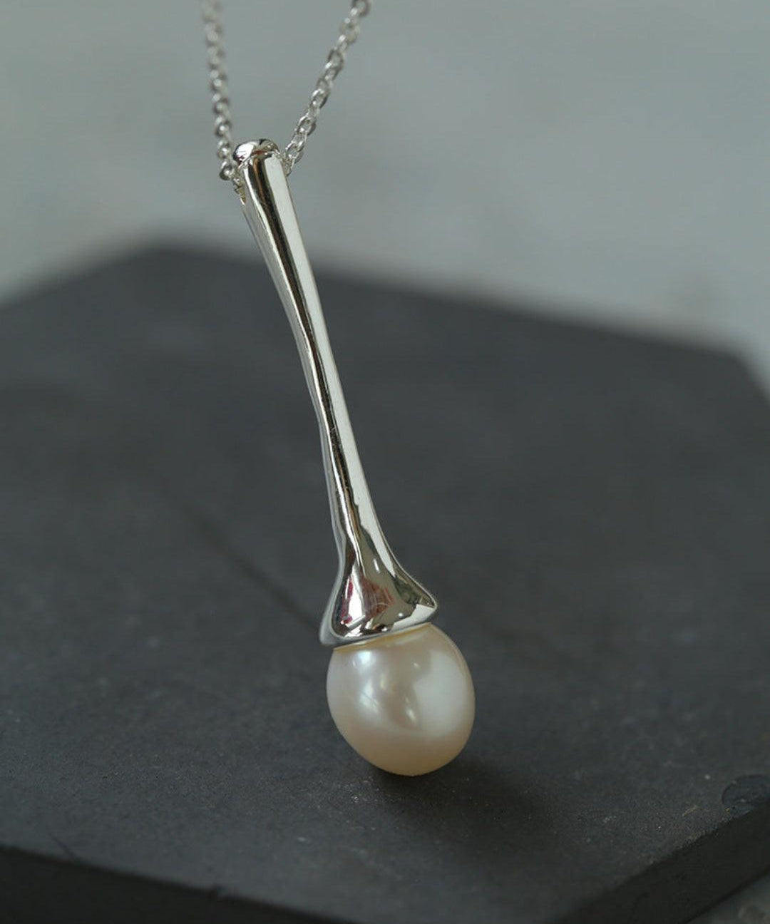 Drop Pearl Long Chain Necklace - Gembea Jewelry