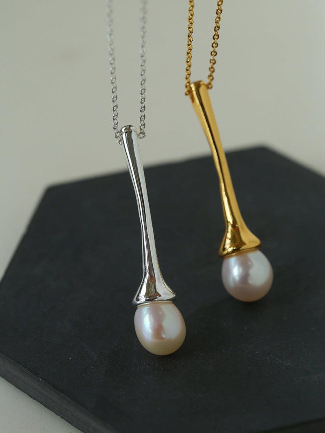 Drop Pearl Long Chain Necklace - Gembea Jewelry