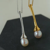 Drop Pearl Long Chain Necklace - Gembea Jewelry