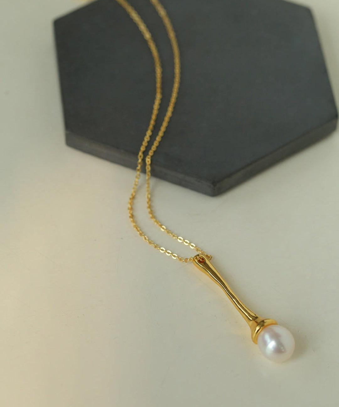 Drop Pearl Long Chain Necklace - Gembea Jewelry
