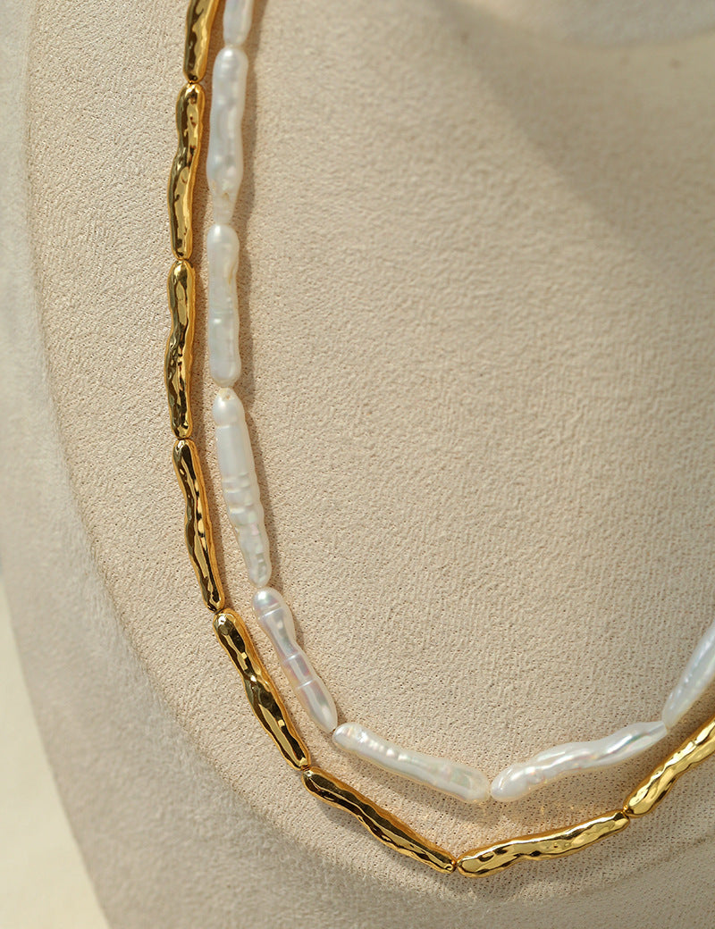 Dual Form Baroque Pearl Necklace gembea jewelry