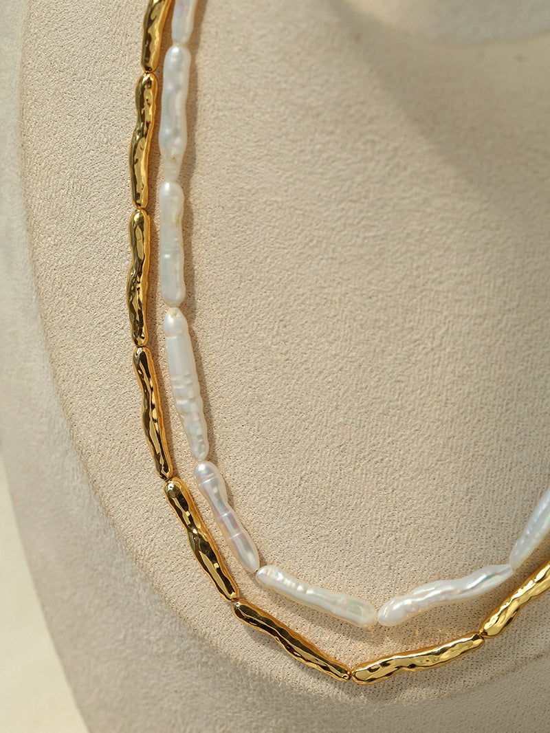 Dual Form Baroque Pearl Necklace gembea jewelry