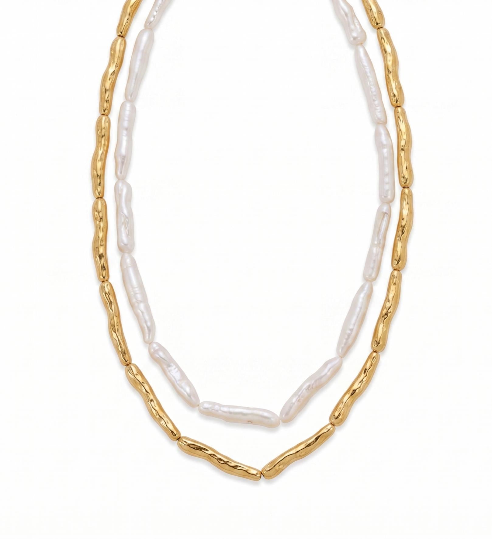 Dual Form Baroque Pearl Necklace gembea jewelry