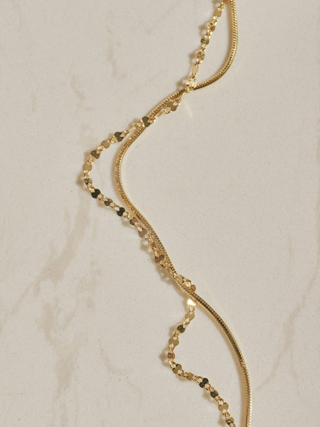 Dual Glow Layered Chain Necklace gembea jewelry