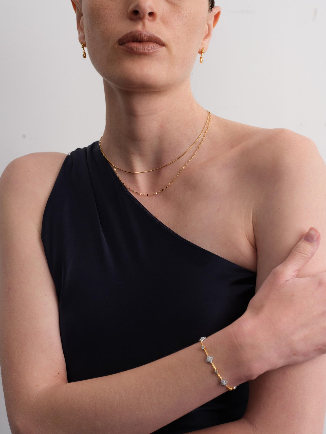 Dual Glow Layered Chain Necklace gembea jewelry