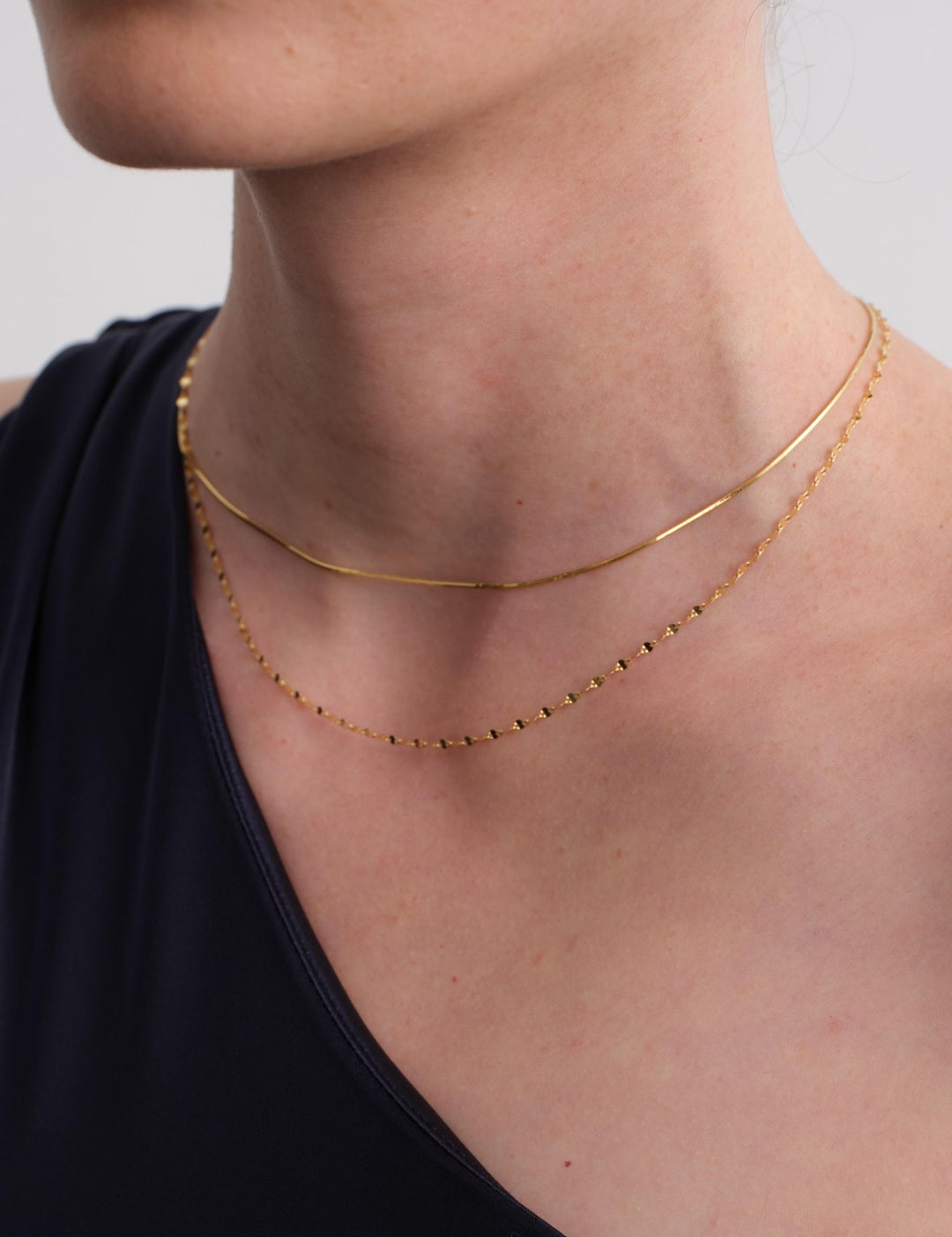 Dual Glow Layered Chain Necklace gembea jewelry