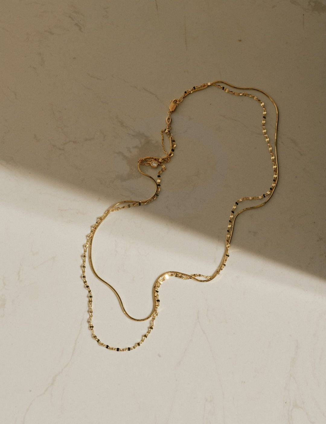Dual Glow Layered Chain Necklace gembea jewelry
