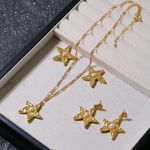 Dazzling Three Stars Necklace Gold Silver