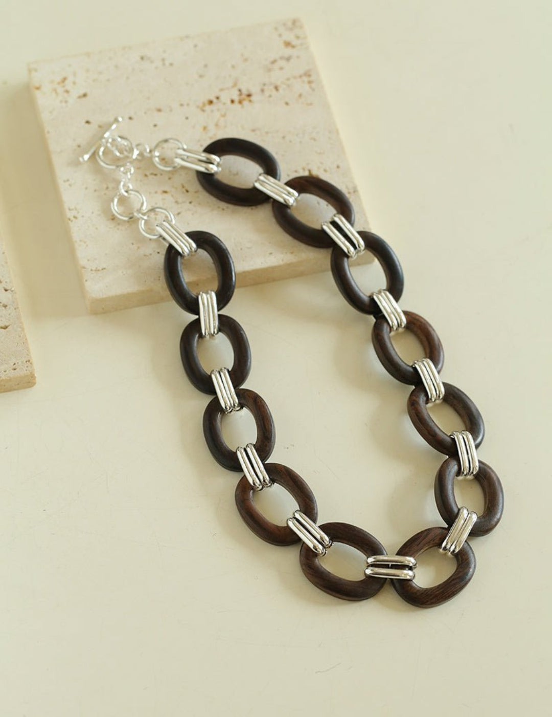 Ebony Wood Elliptic Necklace gembea jewelry