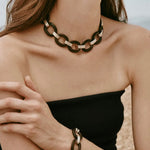 Ebony Wood Elliptic Necklace gembea jewelry