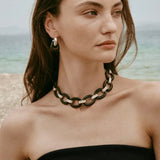 Ebony Wood Elliptic Necklace gembea jewelry